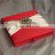 Hot sale elegant red silk hardcover wedding invitations with yellow ribbons&colorful crystal brooches                        
                                                Quality Choice