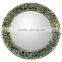 Iridescent colorful handmade bathroom mosaic glass round mirror for decor