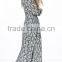 Paisley Print Plunge Neck Split Maxi Length Shirt Rayon Kimono Cardigan