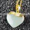 Popular heart shaped Golden Electroformed head Natural Stone Necklaces For Women crystal quartz necklace