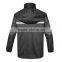 classic black waterproof safe reflective stripe hoodie raincoat