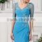 Long Sleeve vintage dresses mother of the groom Long Evening Dress Blue Mother of the Bride Dresses CYE-084