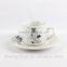 Customized promotion porcelain ceramic espresso coffee cup and saucer set ceramic tea cup set
