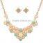 Resin flowers alloy aestheticism classical design bride italian jewelry set