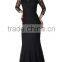 ABI-01 Elegant V-neck Long Sleeves Lace Mother of the Bride Dresses Zipper Back Mermaid Floor Length Long Mother Dress