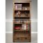 Rustic style solid wooden bookcase with drawer