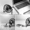 High velocity USB 4 inch metal 5V desk fan with 3 aluminum blades