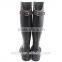 clear solid color black women waterproof gumboots with buckle