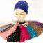 Wholesale floral knitted braided rhinestone headbands earbands