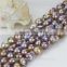 15mm AA grade irregular baroque nucleated purple lavendar freshwater pearl necklace strand