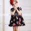 Beautiful Embroidered Baby Girl Dress,black Casual Dress With Flower Pattern