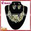 Hot Sale Beautiful Fashion Green Shiny CZ diamond pearl bridal jewelry set