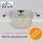 24cm belly shape double wall casserole with glass lid stainless steel cookware set with silicon handle