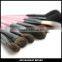 Goat and synthetic hair PINK 19 pcs makeup brush set with cup holder