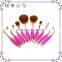 Synthetic Hair Pink Hot Selling Oval Makeup Brush Set 10pcs Manufacturer