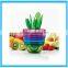 Multifunction Flowerpot Shaped Plastic Salad Maker With Intergrated Bowl,Squeezer,Cutter And Fork Set