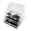 Wholesale Four Drawers Acrylic Makeup Organizer With Handle/Cosmetic Acrylic Storage Organizer