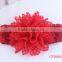 2016 New style wholesale colorful knitted shabby fabric flower headband for baby girl
