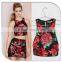 Rose Printed Sequin Women tank top
