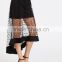 High waist ladies dots mesh skirt new fashion high low summer skirt