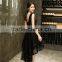 2017 Fashion ladies black evening long organza dress for patry