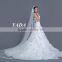 Latest style lace and beaded embroidery plus size wedding dress