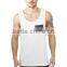 Custom cotton breathe freely absorbent water tank top with pocket