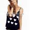 Sweet love pattern adjustable shoulder strap vest