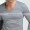 Men's long sleeve v-neck Pure color fashion R0026