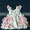 Party Frocks for Girls Summer Layer Lace Pink Dress Wholesale Kids Clothes