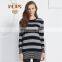 2015 New Design Long Style Striped Pattern Cashmere Sweater Knitwear