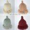 Top grade 100% acrylic women beanie winter hats with rabbit fur