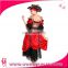 Hot Red and Black Lace Halloween Hen Party Gangster Girl Fancy Dress with Leather Hat