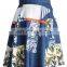 slim girls printed patching skater prom party skirt