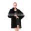 adjustable black woman mink fur coats with zipper from China