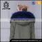 Korean style real raccoon fur collar coat for Mr and Mrs parkas