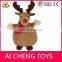 Custom Christmas Cute Plush brown milu deer toys with scarf
