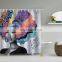 Shower Curtain Black Art African American Girl Black Afro Women Shower Curtains Set with Hooks