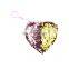 Girl Reversaible Heart Shape Sequin Coin Purse Mermaid Spiral Wallet Baby Bag With String