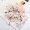 Women Vintage Big Bowknot Scrunchies With Pearl Print Flower Hair Ties Hair Holder Rubber Bands Gum For Hair