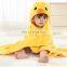 Eco Blue Cute Animal Kids Hooded Clothing Unisex Personalized Fleece Baby Blanket