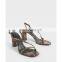2021 women Elegant fancy and high heel fashionable design ladies snake print block heels footwear shoes made in China