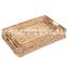 High Quality Rectangular Round Water Hyacinth Trays / Water Hyacinth Serving Tray With Handle For Decoration From Vietnam