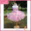 Light Gauze pink muslin bowknot bubble dress fluffy voile girl's dress children frocks designs