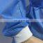 Disposable blue isolation gown CE SMS SMMS gown with wide belt