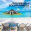 100W Customized Umbrella shape Solar Panel Charger with USB port for Power Supply on beach outdoor restaurant courtyard terrace