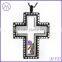 316L Stainless Steel Chocolate Cross Locket Pendant Necklace Glass Locket