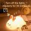 Cute Bunny Baby Rabbit LED Night Lights Kids Lamp Timing switch Animal Silicone Lights for Children Bedroom Decoration Gifts