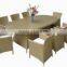 Direct wholesale patio furniture factory rattan garden table and chairs beer garden table