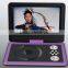 wholesale 7 inch widescreen 16:9, 270 degree rotating shaft portable dvd player
